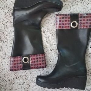 Sperry Top Sider Wedge Rain Boots size 6